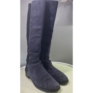 Stuart Weitzman Womens Knee-High Navy&Black Suede Boots sz 7.5 EUC